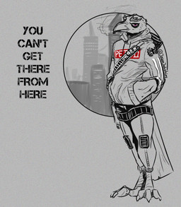 anthro barefoot beak bottomwear cigarette city city_background cityscape clothing eyebrows feathers feet gun hands_in_both_pockets jacket looking_at_viewer male pants purple_eyes ranged_weapon smoke smoking smoking_cigarette solo text text_on_clothing topwear weapon mawkvlt izaan_raysmith_(mawkvlt) avian bird corvid corvus_(genus) crow oscine passerine english_text hi_res