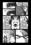 3_fingers antennae_(anatomy) anthro breasts business business_attire business_suit businesswear businesswoman clothed clothed_anthro clothed_female clothing dialogue duo eyewear faltering faltering_dominant female fingers fully_clothed fully_clothed_anthro fully_clothed_female glasses mask nude nude_anthro nude_female pawpads paws sad speech_bubble suit text wearing_mask wings soomir heather_(soomir) hectar_(soomir) sasha_(soomir) arthropod bee canid canine canis domestic_dog husky hymenopteran insect mammal nordic_sled_dog spitz absurd_res comic english_text hi_res monochrome