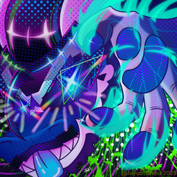 anthro beard black_sclera blue_claws blue_eyes blue_fire blue_hair blue_pawpads blue_tongue claws colored_fire dots dotted_background facial_hair fangs fire glowing glowing_eyes hair hands_on_fire horn jeyco_galaxy lens_flare magic male mustache pattern_background pawpads pop_art sharp_teeth simple_background smile smirk solo spell teeth tongue tongue_out vein white_hands jeyco_shiba 1:1 absurd_res digital_drawing_(artwork) digital_media_(artwork) hi_res