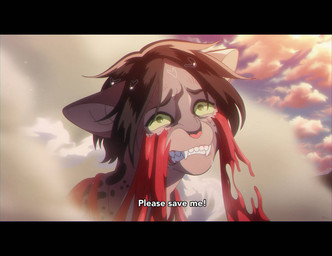 ambiguous_gender black_bars brown_body brown_fur brown_hair brown_markings detailed_background feral feral_with_hair feralized freckles fur green_eyes green_sclera hair heart_nose heart_symbol markings pink_nose solo spots tan_body tan_fur silveyytm attack_on_titan ymir_(shingeki_no_kyojin) domestic_cat felid feline felis mammal mixed_breed savannah_cat 2020 letterbox female_(lore)