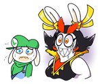 anthro black_hair blue_eyes bodily_fluids breasts clothing drooling duo female hair hat headgear headwear male markings mole_(marking) orange_eyes overalls pupils saliva scared sharp_teeth shirt smile teeth topwear white_body redphlannel mario_bros mario_plus_rabbids_kingdom_battle nintendo raving_rabbids rayman_(series) ubisoft kanya_(mario_plus_rabbids) rabbid_luigi lagomorph leporid mammal rabbid rabbit 2023 crossover hi_res