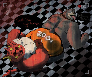 anthro being_watched belly bodily_fluids bottomwear boxer_briefs brown_body brown_fur butt claws clothing collar cum cum_drip cum_on_butt cum_on_clothing cum_on_underwear cum_stain dialogue dripping duo erection facial_hair facial_scar fangs footwear fur genital_fluids genitals grey_clothing grey_footwear grey_socks holding_penis horn humanoid_genitalia humanoid_penis hypnosis looking_at_another looking_at_viewer male male/male mind_control navel nipples open_mouth orange_body orange_boxer_briefs orange_clothing orange_fur orange_underwear overweight overweight_anthro overweight_male penile penis recording scar socks speech_bubble spiral spiral_eyes tail teeth text thick_penis tongue underwear wet wet_clothing wet_underwear gorochuinboxers beta_pokemon_games mihoyo nintendo pokemon zenless_zone_zero ben_bigger bub_(gorochuinboxers) bear beta_pokemon_(species) generation_1_pokemon gorochu mammal pokemon_(species) 2024 6:5 absurd_res digital_drawing_(artwork) digital_media_(artwork) english_text hi_res