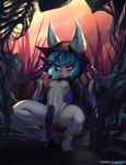 breasts crouching female genitals handjob male male/female mostly_nude nipples penile penis pussy sex mayhem_(artist) league_of_legends riot_games tencent vex_(lol) yordle hi_res