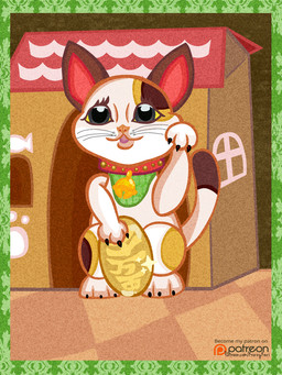 ambiguous_gender bell bell_collar black_claws claws coin collar eyelashes feral grey_eyes jingle_bell open_mouth paws red_collar red_inner_ear sitting solo studded_collar studs tail toony whiskers white_body yellow_sclera krazykari maneki-neko neko_atsume ms._fortune_(neko_atsume) domestic_cat felid feline felis mammal 2017 3:4 cel_shading digital_drawing_(artwork) digital_media_(artwork) hi_res shaded