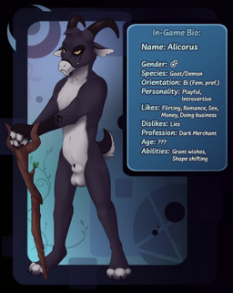 3_claws 3_toes animal_genitalia anthro balls biped black_body black_claws black_ears black_fur black_horn black_penis black_tail blue_eyes claws digitigrade fangs feet finger_claws fingerless_(marking) front_view fur fur_markings genitals head_horn horn leaf looking_at_viewer male male_anthro markings multicolored_body multicolored_fur multicolored_tail navel nude nude_anthro nude_female penis sheath small_tail smile smiling_at_viewer snout solo staff standing tail teeth text toe_claws toeless_(marking) toes two_tone_tail white_body white_fur white_inner_ear white_tail wood yellow_sclera meraence delve_into_pawssion alicorus_(meraence) bovid caprine demon goat mammal 2022 digital_media_(artwork) english_text model_sheet