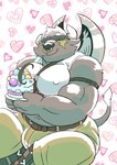 anthro blush cake dessert eating facial_piercing food horn male muscular muscular_anthro muscular_male nose_piercing nose_ring pecs piercing ring_piercing smile solo kusarikakemono lifewonders tokyo_afterschool_summoners asterius_(tas) bovid bovine cattle mammal hi_res