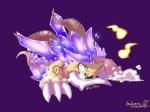 claws male purple_background rock simple_background solo spikes tusks mukomizu sdorica golemwalt elemental_creature mineral_fauna monster rock_creature 4:3 absurd_res hi_res signature