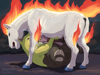 2_toes anatomically_correct anatomically_correct_genitalia anatomically_correct_penis animal_genitalia animal_penis anus balls blue_hooves bodily_fluids brown_body brown_fur cum cumshot duo ejaculation equine_genitalia equine_penis feet feral fire flaming_hair flaming_mane flaming_tail flared_penis frottage fur genital_fluids genitals handjob_frottage hooves interspecies lying male male/male multi_cumshot night on_back open_mouth orgasm penile penis penises_touching pseudo_hair pseudo_mane sex simultaneous_orgasms smile tail tapir_penis toes white_body white_fur yellow_body yellow_fur pokegontc nintendo pokemon drowzee equid equine generation_1_pokemon mammal pokemon_(species) ponyta 2026 4:3 digital_media_(artwork) hi_res