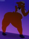 anthro big_butt bottomless butt clothed clothing female huge_butt piercing shirt solo text topwear ratchetsly skullman777 night_in_the_woods bombshell_(nitw) bear mammal 2018 3:4 absurd_res artist_name hi_res