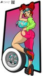 anthro big_breasts breasts female pose xdiegosilvax disney goof_troop peg_pete absurd_res digital_media_(artwork) hi_res pinup