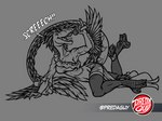 anthro crawling digitigrade electronics fancy_dress feathered_tail feathers female long_tail microphone screeching singing smile solo tail thick_tail wings predaguy uthalla dinosaur dromaeosaurid feathered_dinosaur feathered_dromaeosaurid feathered_scalie prehistoric_species reptile scalie theropod velociraptor