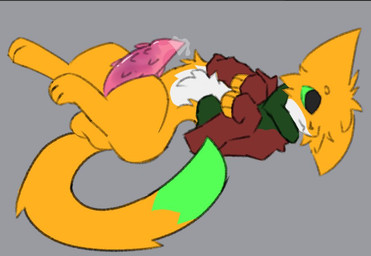 animal_genitalia animal_penis anthro balls big_penis bodily_fluids bottomless brown_clothing brown_jacket brown_topwear clothed clothing digitigrade dipstick_tail erection feet feline_genitalia feline_penis fur genital_fluids genitals green_eyes green_scarf green_tail_tip grey_background handpaw hindpaw jacket lying male markings on_back orange_body orange_fur paws penile_spines penis pink_penis precum scarf simple_background solo tail tail_markings topwear white_body white_fur midnightpurrs domestic_cat felid feline felis mammal 2024 digital_drawing_(artwork) digital_media_(artwork) flat_colors full-length_portrait medibang_paint_(artwork) portrait