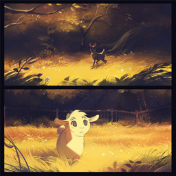 2_horns ambiguous_gender duo feral flower forest fur grass hair horn leaf looking_at_another multicolored_body multicolored_fur plant quadruped short_hair tail tree white_body white_fur itsdanfango ansel_(itsdanfango) olive_(itsdanfango) bovid caprine deer goat mammal 2019 hi_res
