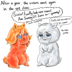 abuse ambiguous_gender animal_abuse baby_talk blue_eyes bodily_fluids cum depression dialogue duo featureless_crotch feral genital_fluids hooves juice_(beverage) liquid_hair looking_at_another monotone_body open_mouth open_smile orange_body pseudo_hair raised_arm simple_background smile text water white_background white_body young young_ambiguous young_feral yellowcottoncandy030 fluffy_pony cum_creature elemental_creature fluffy_pony_(species) mammal water_creature 1:1 2025 digital_media_(artwork) english_text hi_res sibling_(lore) sister_(lore) sisters_(lore)