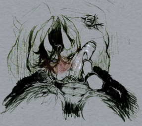 angry anthro anthro_on_anthro blush dominant dominant_anthro dominant_male duo faceless_character faceless_male foreskin genitals grey_background holding_own_penis holding_penis horn humanoid_genitalia humanoid_penis male male/male male_anthro penis penis_against_cheek simple_background submissive submissive_anthro submissive_male talisman blushing_yokai asian_mythology east_asian_mythology japanese_mythology mythology tobias_weatherby yokai better_version_at_source hi_res