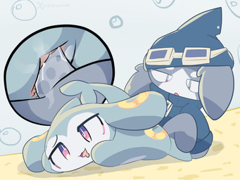 anthro bodily_fluids clothing drooling duo erection female from_behind_position genital_fluids genitals male male_penetrating nude open_mouth penetration penis saliva sex sweater tail tongue topwear vulva godforgiveme4 makemon luna_(makemon) sharky_(makemon) aquatic cephalopod coleoid decapodiform fish mollusk shark squid digital_media_(artwork) hi_res