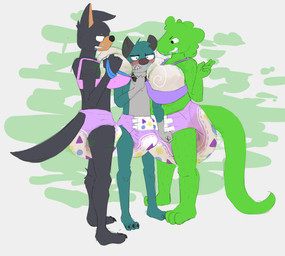 anthro big_diaper blush blushing_at_viewer bodily_fluids body_hair bra breast_squish breasts bullying clothing collar collar_pull diaper diaper_boobs drooling duo erection erection_in_diaper fart fart_cloud genital_fluids group inbetween_tits leash leash_pull looking_at_another looking_at_partner looking_at_viewer male male/male polyamory saliva secretly_loves_it slightly_chubby soiled_diaper squish stink_cloud trio two_doms_one_sub unclean_diaper underwear urine used_diaper wet_diaper vexxydragon bedfellows beach_bully_(bedfellows) remy_(jeremiahs) sheen_(bedfellows) canid canine canis domestic_cat domestic_dog felid feline felis german_shepherd herding_dog mammal pastoral_dog squirmle hi_res