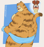 after_shower anthro brush butt looking_back male nipples nude one_eye_closed simple_background slightly_chubby solo tail towel whiskers hunnipanda garfield_(series) nickelodeon sony_corporation sony_pictures the_garfield_movie_(2024) odie_the_dog vic_(garfield) canid canine canis domestic_cat domestic_dog felid feline felis mammal 2024 animated hi_res no_sound short_playtime webm