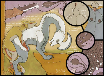 anthro anthro_on_feral anus backsack balls balls_deep bestiality bestiality_impregnation bodily_fluids breasts brown_nipples cum cum_inside dialogue duo female female_feral feral genital_fluids genitals impregnation internal internal_vaginal interspecies interspecies_impregnation knot knotted_penis knotting male male/female male_anthro multiple_ova nipples ovulating ovum penetration penis perineum retracted_balls size_difference sperm_cell teats top_hole fellowwolf rimworld swiss_(mustard) sergal thrumbo absurd_res hi_res