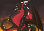 4_fingers black_body blurred_background cracks female feral fingers gesture green_eyes hand_gesture horn ok_sign plant side_view solo tree wing_blade wings apollyondragon activision mythology spyro_the_dragon wings_of_fire cynder dragon mythological_creature mythological_scalie scalie 2022 digital_drawing_(artwork) digital_media_(artwork) signature