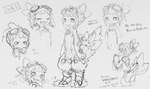 anthro eyewear eyewear_on_head feathers feet goggles goggles_on_head multiple_angles tail tail_feathers talons text toes vrchat_model tsukushi_akihito mokuri_project avian hochumi 2019 hi_res japanese_text line_art model_sheet official_art sketch