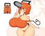 big_breasts biped blowup_background breasts cleavage clothed clothing female hair huge_breasts looking_at_viewer orange_hair panties pupils shirt simple_background solo thick_thighs topwear underwear mishythesheep chainsaw_man pochita_(chainsaw_man) humanoid 5:4 hi_res