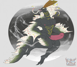 air_manipulation anthro areola arm_fin balls big_balls big_penis black_balls black_body black_scales black_sclera claws dark_sclera elemental_manipulation erection fangs fin flying genitals horn looking_at_viewer male muscular muscular_anthro muscular_male nipples nude nude_anthro nude_male open_mouth penis pseudo_hair pupils scales simple_background sketchy slit_pupils solo stripes tail tail_fin teeth toe_claws whiskers wind yellow_eyes yellow_stripes daikuhiroshiama capcom monster_hunter amatsu_(mh) elder_dragon 2025 hi_res