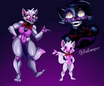 2024 absurd_res animatronic anthro big_breasts bow_tie bow_tie_only breasts canid canine digital_media_(artwork) e4hargus female five_nights_at_freddy's fox funtime_foxy_(fnafsl) hi_res machine mammal mostly_nude robot scottgames sharp_teeth sister_location solo tail teeth yellow_eyes