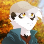 anthro baseball_cap black_body black_fur black_nose blurred_background clothed clothing day fur hair hat headgear headwear male orange_eyes outside short_hair solo white_body white_fur white_hair super-tuler tairu bear giant_panda mammal 1:1 bust_portrait portrait