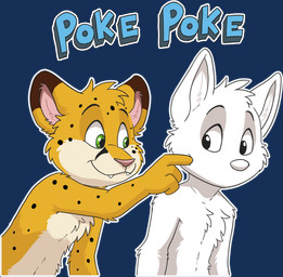 anthro closed_smile duo facial_spots fangs fur glistening glistening_eyes green_eyes head_tuft male mouth_closed nude pink_nose poking simple_background smile spotted_arms spotted_face teeth transparent_background tuft white_body white_fur yellow_body yellow_fur young young_anthro young_male pandapaco salmy felid mammal absurd_res alpha_channel hi_res