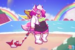 anthro beach day female flower holding_object holding_weapon keyblade melee_weapon plant rainbow shrub solo weapon thefoxsista kingdom_hearts square_enix super_lesbian_animal_rpg melody_amaranth canid canine fox mammal 2023 full-length_portrait hi_res portrait trans_(lore) trans_woman_(lore)