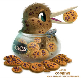 ambiguous_form ambiguous_gender black_eyes brown_body brown_feathers candy chocolate chocolate_chips container cookie dessert feathers food humor jar open_mouth pun simple_background solo text visual_pun white_background piper_thibodeau avian bird kiwi_(bird) ratite digital_media_(artwork) digital_painting_(artwork) english_text painting_(artwork) url