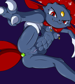 abs anal anal_penetration anthro anus athletic athletic_female breasts butt buttplug buttplug_in_ass buttplug_insertion claws erect_nipples fangs female forehead_gem gem genitals looking_at_viewer muscular muscular_anthro nipple_piercing nipples object_in_ass penetration piercing plug_(sex_toy) plug_insertion presenting presenting_hindquarters raised_leg sex_toy sex_toy_in_ass sex_toy_insertion simple_background slim small_breasts solo spread_legs spreading teeth vulva zody300 nintendo pokemon generation_4_pokemon pokemon_(species) weavile colored hi_res