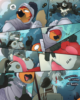 ambush anthro arm_tattoo armor assisted_exposure balls big_balls big_breasts big_penis biped bouncing_breasts bounty_hunter breast_play breast_tattoo breasts breeding_request brown_eyes clothed clothed_male clothing collar countershade_face countershade_torso countershading cowgirl_position cowl_only dialogue duo ear_piercing erect_nipples erection female female_dominating_male female_on_top female_penetrated female_rape forced forced_exposure forced_undressing from_front_position genitals grey_body grey_eyes grey_nipples headgear helmet inner_ear_fluff knight_armor leg_tattoo magic_runes male male/female male_on_bottom male_penetrating male_penetrating_female male_raped moan nipple_piercing nipple_ring nipples nude nude_female on_bottom on_top penetration penile penile_penetration penis penis_in_vagina piercing pigtails rape red_body ring_piercing sex shocked small_nipples submissive submissive_male surprised tattoo teary_eyes titfuck tongue tongue_out tuft undressing undressing_another vaginal vaginal_penetration phosenpai zeke_cafelo avian bird hyena mammal 2025 comic hi_res