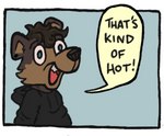 anthro bear comic_panel dialogue draw_over english_text hi_res male mammal meme reaction_image shadyhouse solo speech_bubble text that's_kind_of_hot toby_bear_(shadyhouse)