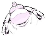 anthro belly breasts claws female finger_claws low-angle_view overweight overweight_anthro overweight_female solo worm's-eye_view silverscarf undertale undertale_(series) toriel boss_monster_(undertale) bovid caprine goat mammal 2019 black_and_white monochrome