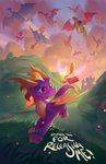 anthro castle eye_contact feral flying gem group hill looking_at_another male running tail nicholas_kole activision mythology spyro_reignited_trilogy spyro_the_dragon alvar_(spyro) astor_(spyro) delbin_(spyro) devlin_(spyro) gavin_(spyro) lindar_(spyro) nestor_(spyro) nils_(spyro) rescued_dragons_(spyro) sparx spyro thor_(spyro) arthropod dragon dragonfly insect mythological_creature mythological_scalie scalie absurd_res hi_res official_art