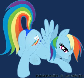 bedroom_eyes blue_fur butt cutie_mark equine female friendship_is_magic fur hair mammal multi-colored_hair my_little_pony panties pegasus pinkiepizzles purple_eyes rainbow_dash_(mlp) rainbow_hair underwear wings
Rating: Questionable
Score: 11
User: Lunaz
Date: April 12, 2014