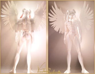 abs anthro butt feathered_wings feathers featureless_crotch feet green_eyes horn male muscular muscular_male nude small_butt solo standing tail tasteful_nudity warm_lighting white_body wings vermilionrenderworks okamical_(modeler) blender_eevee_next undertale undertale_(series) asriel_dreemurr boss_monster_(undertale) bovid caprine mammal absurd_res blender_(artwork) blender_cycles_(artwork) blender_eevee_(artwork) digital_media_(artwork) hi_res letterbox signature warm_colors