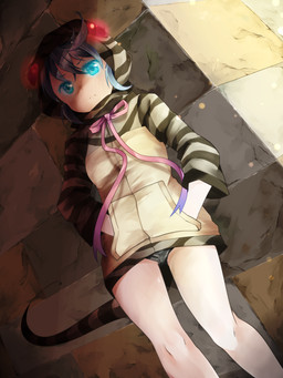 4_eyes angry blue_eyes blue_hair breasts camel_toe clothed clothing eyebrows female frown glowing glowing_eyes hair hand_in_pocket hoodie leaning leaning_on_wall living_tail low-angle_view markings multi_eye multicolored_hoodie multicolored_ribbon panties pantsless pattern_clothing pattern_hoodie pattern_topwear pink_bow pockets red_eyes shadow snake_hood snake_tail solo stone_wall striped_clothing striped_hoodie striped_markings striped_tail striped_topwear stripes tail tail_markings thick_tail topwear underwear unusual_anatomy unusual_clothing unusual_tail upskirt wall_(structure) young young_female young_humanoid nanana asian_mythology east_asian_mythology japanese_mythology kemono_friends mythology tsuchinoko_(kemono_friends) animal_humanoid cryptid humanoid mythological_creature mythological_scalie reptile reptile_humanoid scalie scalie_humanoid snake snake_humanoid tsuchinoko yokai 2017 3:4 hi_res