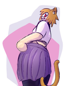 anthro butt butt_focus female solo not_for_bread tsukihime type-moon neco-arc felid feline mammal