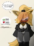 anthro blush breasts cleavage clothed clothing embarrassed female solo strip_game kryptickralo idw_publishing sega sonic_the_hedgehog_(comics) sonic_the_hedgehog_(idw) sonic_the_hedgehog_(series) whisper_the_wolf canid canine canis mammal wolf 3:4 hi_res