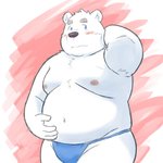 anthro asian_clothing belly blue_eyes blush clothing east_asian_clothing fundoshi fur humanoid_hands japanese_clothing kemono male moobs navel nipples overweight overweight_anthro overweight_male solo underwear white_body white_fur yaki_atsuage utau shirane_kan bear mammal polar_bear ursine 1:1 2021 hi_res