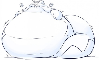 ambiguous_gender anthro bell horn morbidly_obese morbidly_obese_anthro obese obese_anthro overweight overweight_anthro solo surprised thick_arms weighty-kyte reptile scalie snake 2022 character_request monochrome