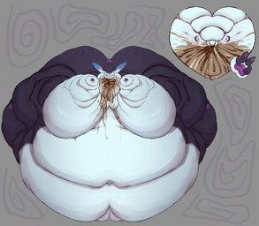 anthro belly big_belly big_butt blep blob_body blob_face blobby bodily_fluids butt drooling face_closeup face_zoom facial_piercing food food_fetish food_play fur gesture hand_gesture huge_belly huge_butt male nose_piercing nose_ring obese overweight piercing ring_piercing saliva slob sloppy solo tongue tongue_out v_sign dlistfu mythology fake_curse dragon furred_dragon furred_scalie mythological_creature mythological_scalie scalie absurd_res hi_res