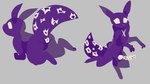 ambiguous_gender animal_genitalia anus chest_scar featureless_crotch feral genitals knot knotted_penis looking_back male null null_bulge penile_spines penis purple_body purple_skin purple_tail raised_tail scar sheath solo tail tail_anus tail_holes white_anus white_eyes white_penis x_scar artienvy rain_world videocult spearmaster_(rain_world) slugcat lineless