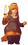 anthro bulge candle clothing eyewear femboy footwear glasses legwear male nun socks solo chumpy maly_paczek canid canine mammal hi_res