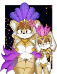 anthro big_breasts brazil breast_size_difference breasts clothing curvy_figure duo feathers female female/female gloves handwear holidays hourglass_figure huge_breasts jewelry pasties samba samba_outfit small_breasts mobian_monster carnival_(holiday) mardi_gras sega sonic_the_hedgehog_(comics) sonic_the_hedgehog_(series) cream_the_rabbit vanilla_the_rabbit lagomorph leporid mammal rabbit hi_res daughter_(lore) mother_(lore) mother_and_child_(lore) mother_and_daughter_(lore) parent_(lore) parent_and_child_(lore) parent_and_daughter_(lore)