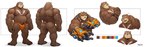 anthro clothed clothing eyewear fur glasses male muscular muscular_anthro muscular_male partially_clothed rear_view scar solo technology underwear raymond158 bear mammal hi_res model_sheet