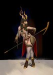 anthro big_breasts black_hair breasts clothed clothing female hair hooves horn jewelry legwear solo wide_hips botak aneksi deer mammal hi_res